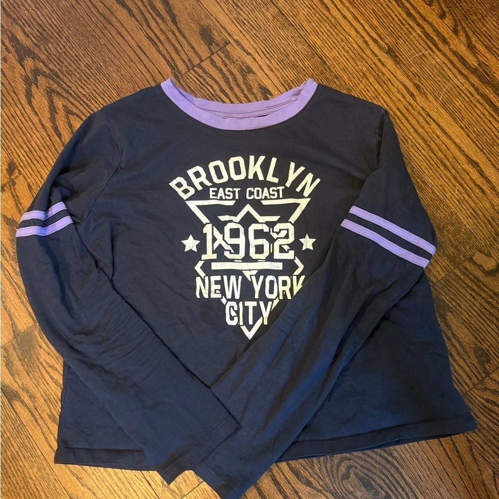 ❤️ 2 for $10 ❤️ George Navy and Purple Long Sleeve Kids Tee